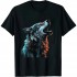 Shangniulu Wolf Howls Animal Print Animal Lovers Wolf T-Shirt