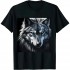 Shangniulu Wolf Portrait Blue Eyes - Artwork | Animal Motif Wolf T-Shirt