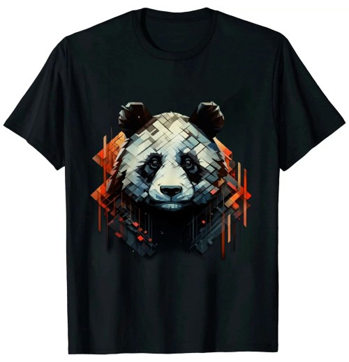 Shangniulu Panda Fantasy Animal Print Art Animal Lover Panda T-Shirt