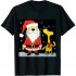 Shangniulu Holiday Snoopy Woodstock Antlers Santa Short Sleeve T-Shirt