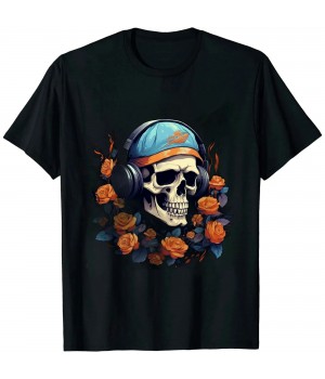 Shangniulu Eccentric Expression: Unique Skull Graphic Design T-Shirt