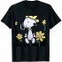 Shangniulu Snoopy Pink Daisy Flower T-Shirt