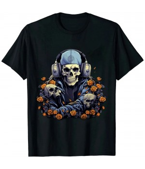 Shangniulu Distinctive Edge: Unique Skull Graphic Design T-Shirt