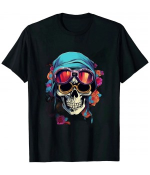 Shangniulu Expressive Nonconformity: Standout Skull Graphic Design T-Shirt