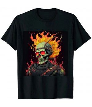 Shangniulu Funky and Fabulous: Quirky Skull Graphic Design T-Shirt