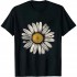 Shangniulu White Flowers Graphic Crewneck Short Sleeve Regular Fit Casual Tee T-Shirts