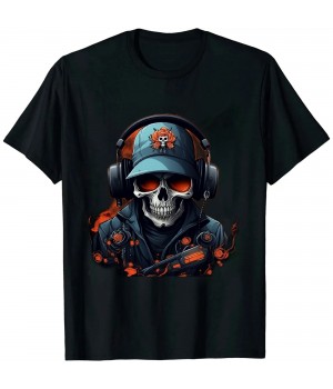 Shangniulu Eccentric Statement: Standout Skull Graphic Design T-Shirt