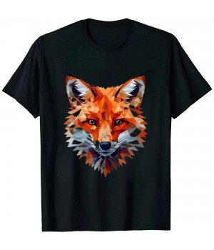 Shangniulu Fox Polygon Animal Art Fox T-Shirt