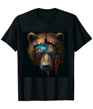 Bear Artwork Animal Fantasy Creative Animal Motif Bear T-Shirt