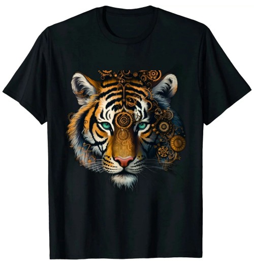 Shangniulu Tiger Mandala Fantasy Animal Art Motif Tiger T-Shirt