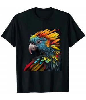 Shangniulu Parrot Colourful Polygon Animal Print Art T-Shirt